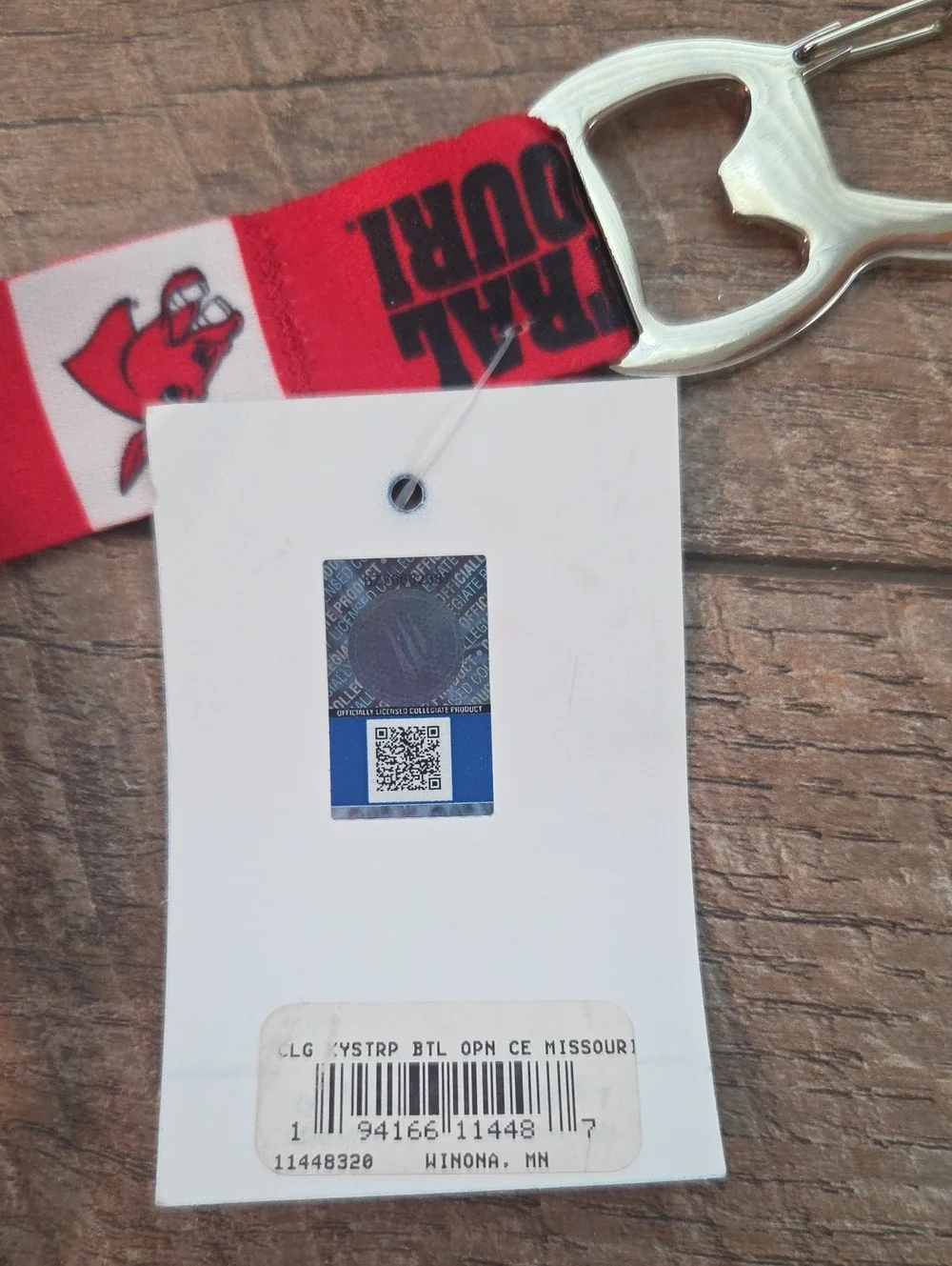 University Of Central Missouri Key Fob And Bottle Opener Keystrap